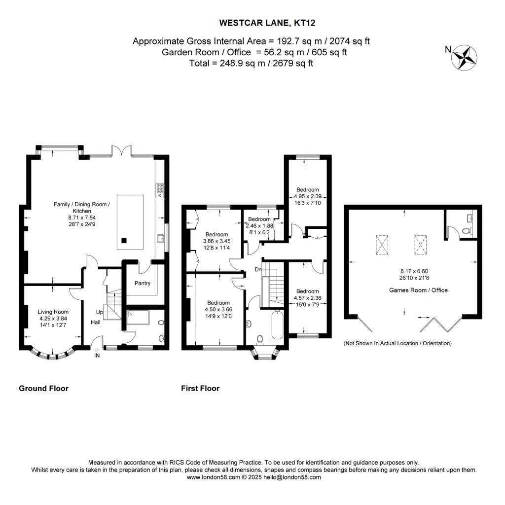 Floorplans For Westcar Lane, Walton-On-Thames, Surrey