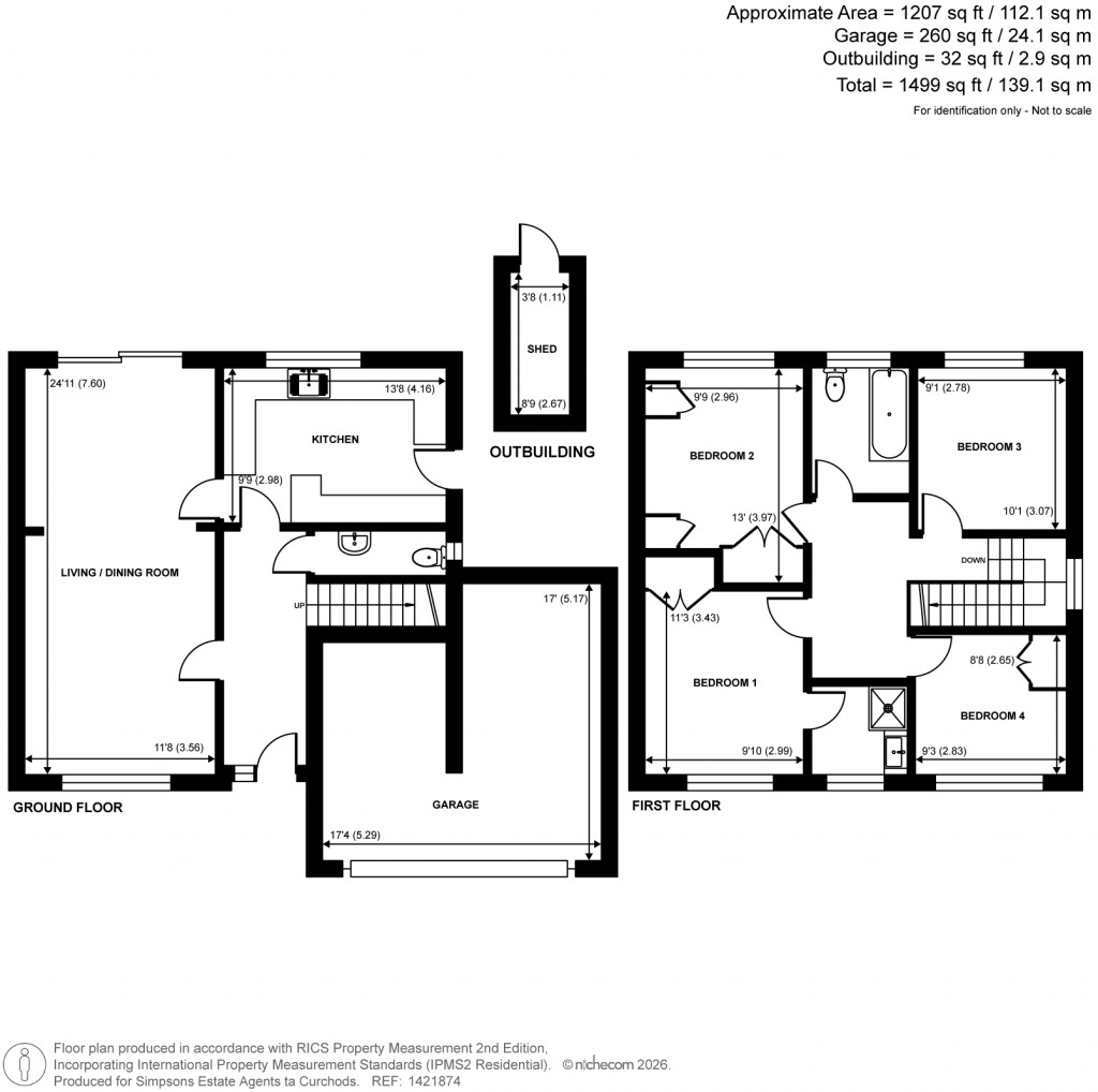 Floorplans For St. Martins Drive, Walton-On-Thames, Surrey