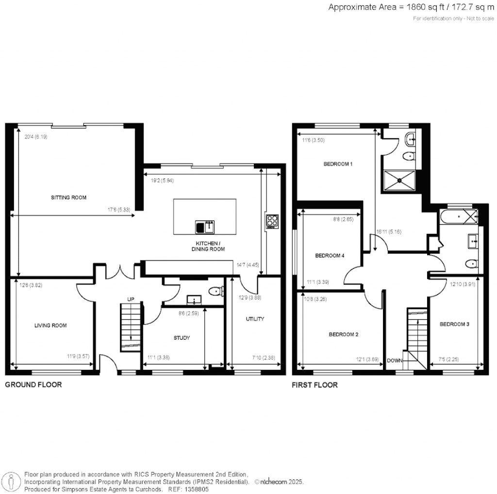 Floorplans For Rydens Avenue, Walton-On-Thames, Surrey