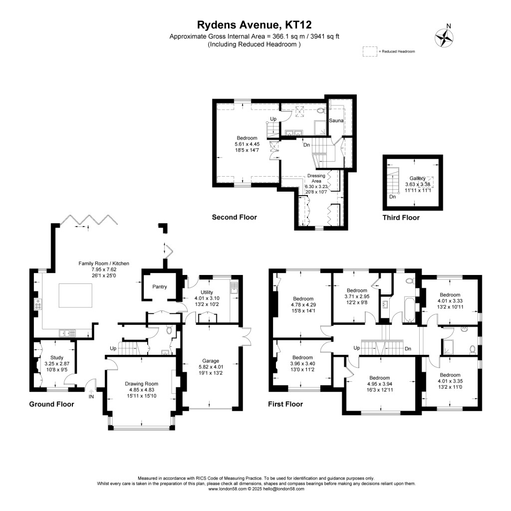 Floorplans For Rydens Avenue, Walton-On-Thames, Surrey
