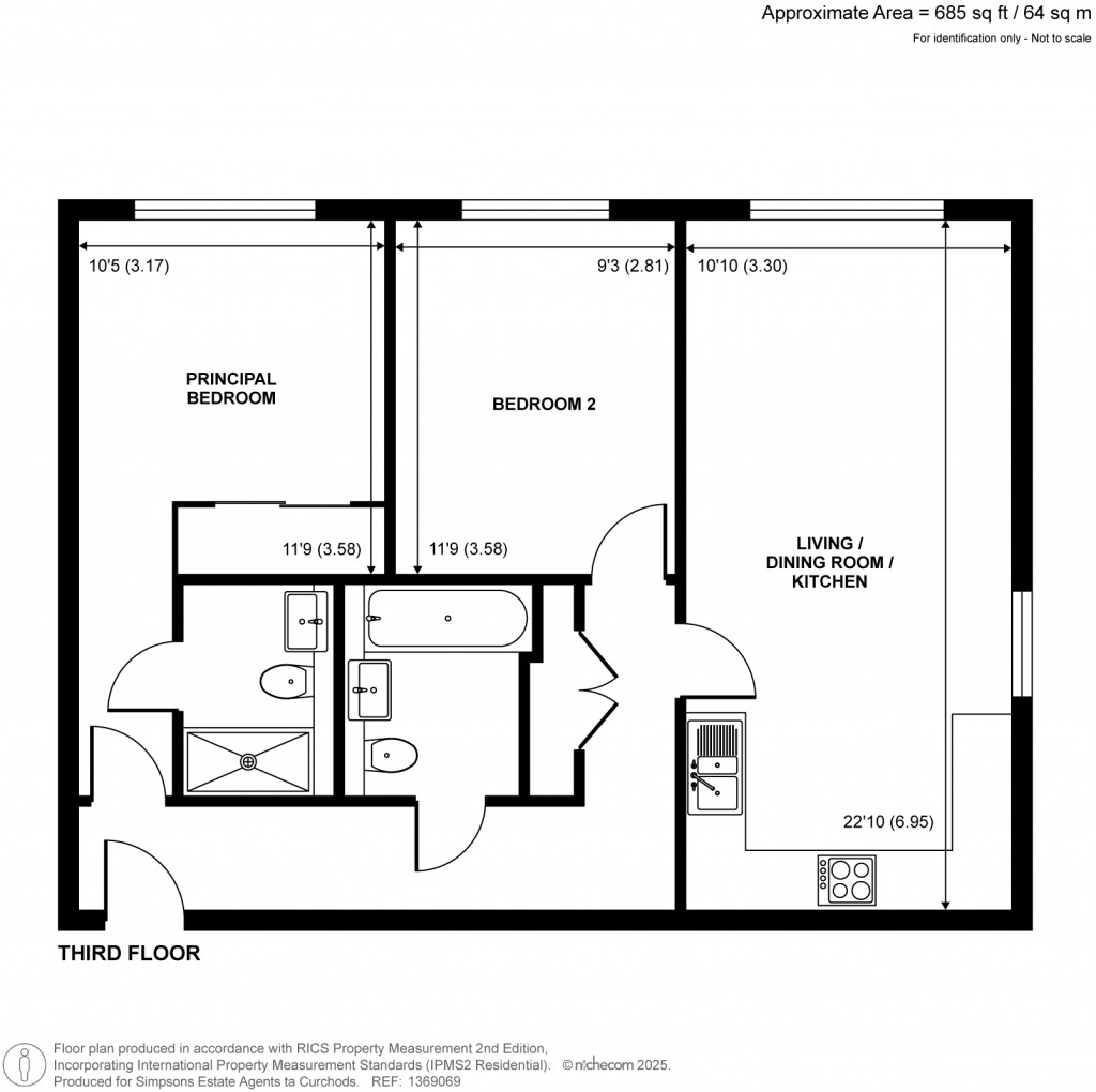Floorplans For Scholars Place, Walton-On-Thames, Surrey