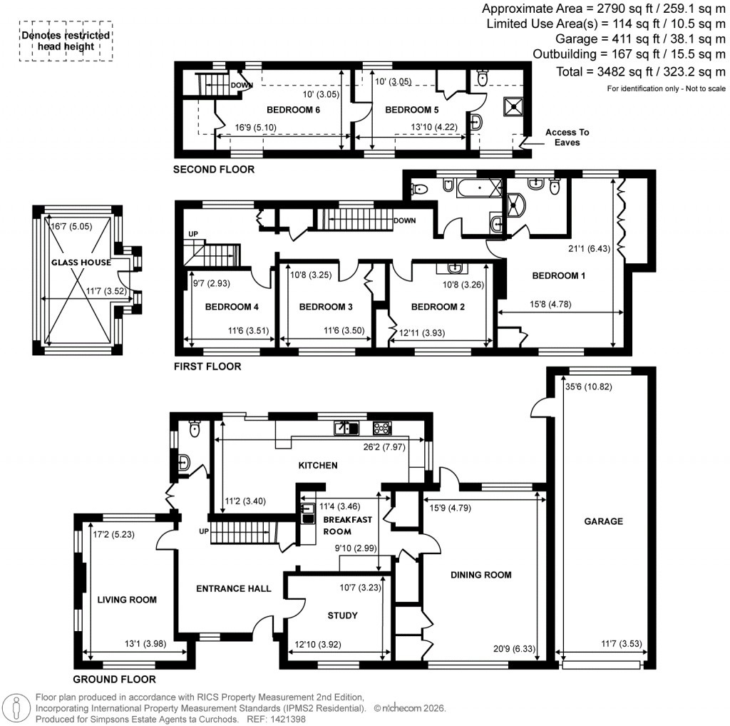 Floorplans For Onslow Road, Burwood Park, Walton-On-Thames