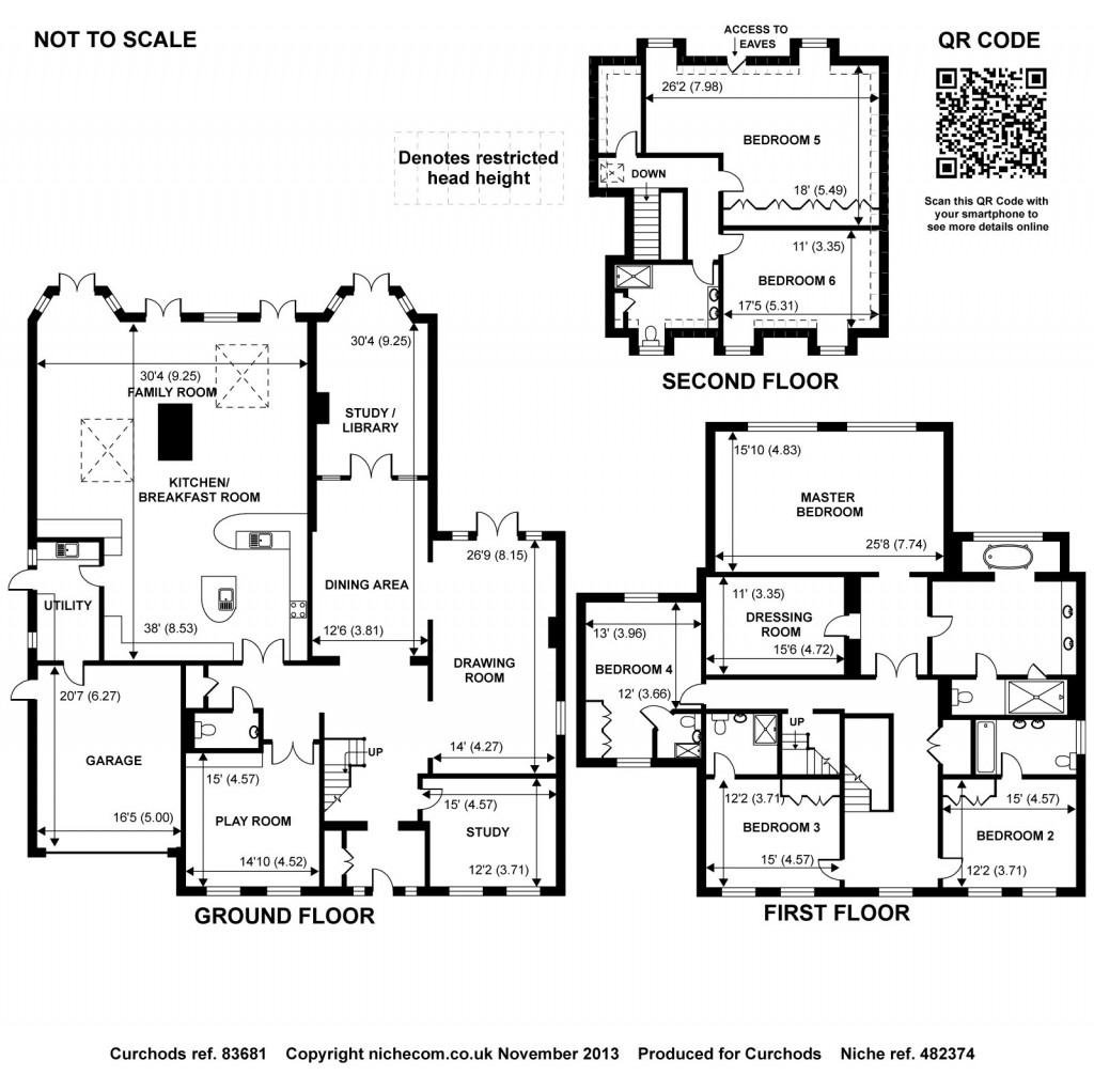 Floorplans For Onslow Road, Burwood Park, Walton-On-Thames