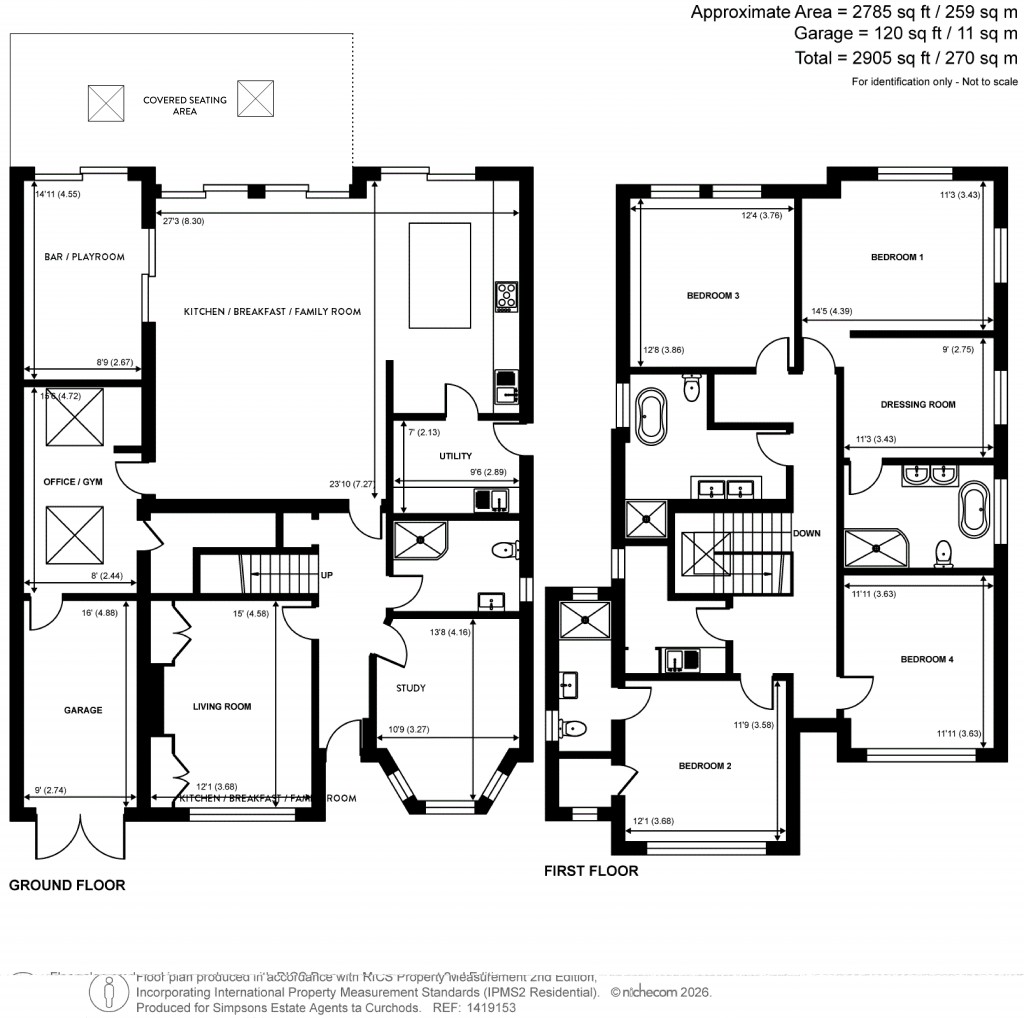 Floorplans For Garrick Close, Walton-on-Thames, Surrey