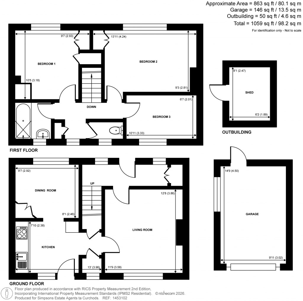 Floorplans For Heathfield Road, Hersham, Walton-On-Thames