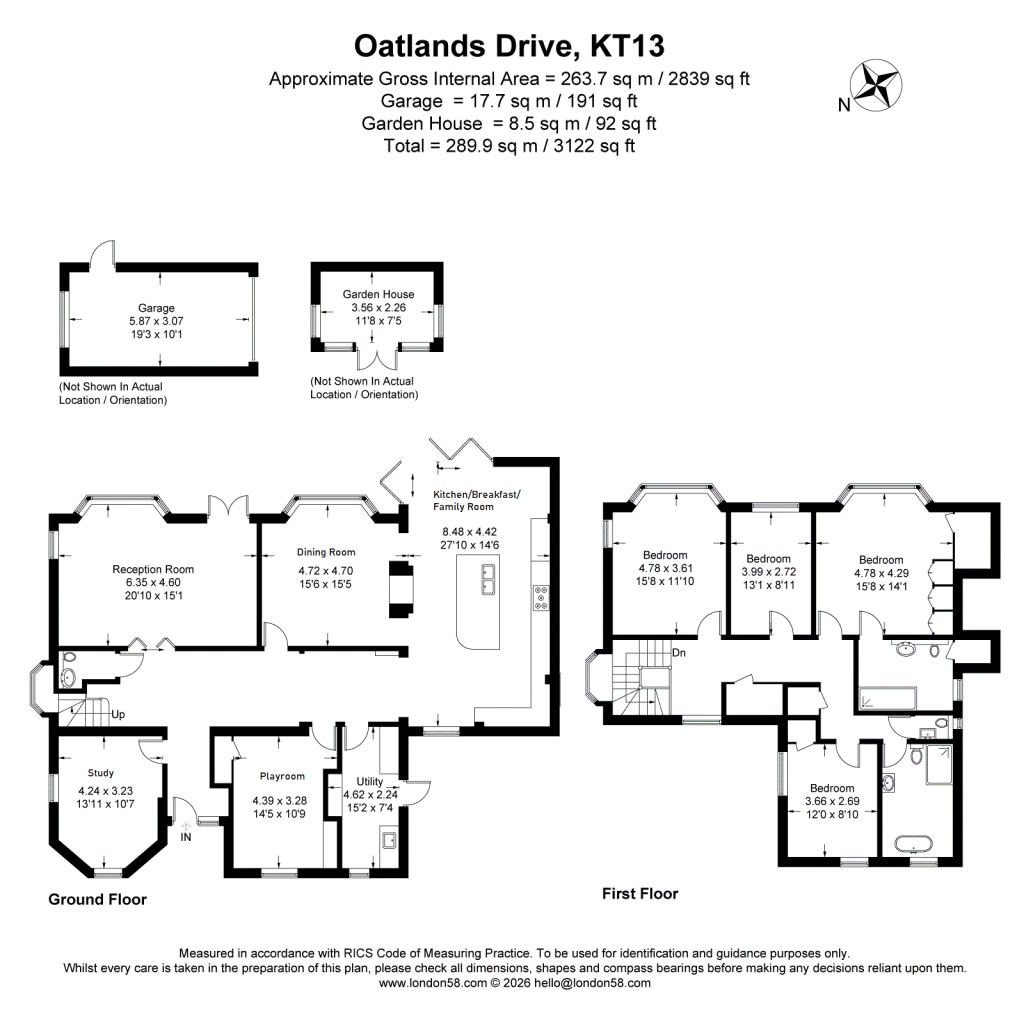 Floorplans For Oatlands Drive, Weybridge, Surrey