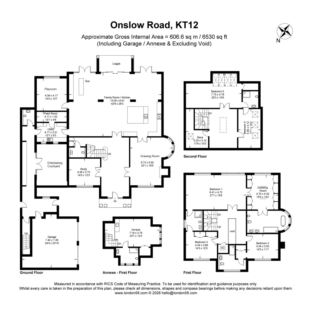 Floorplans For Onslow Road, Burwood Park, Walton-On-Thames