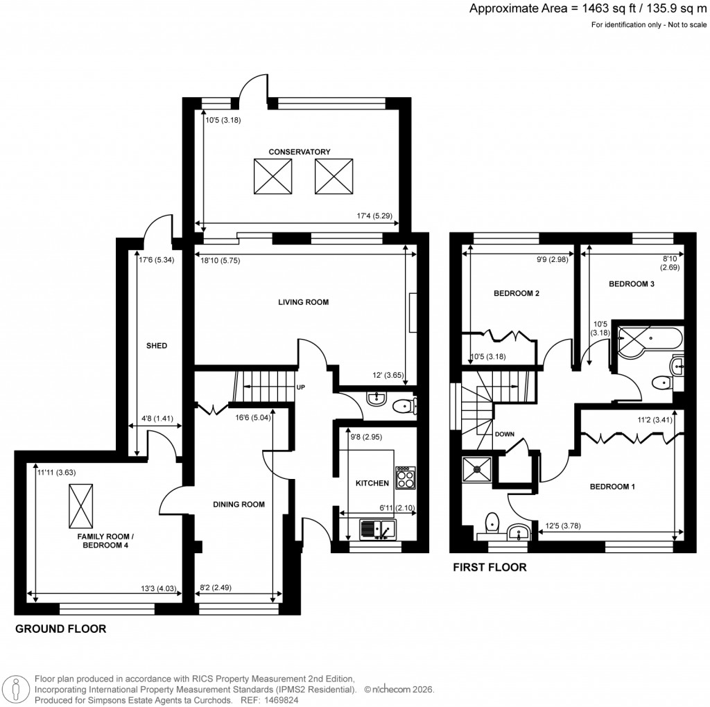 Floorplans For Danesfield Close, Walton-On-Thames, Surrey