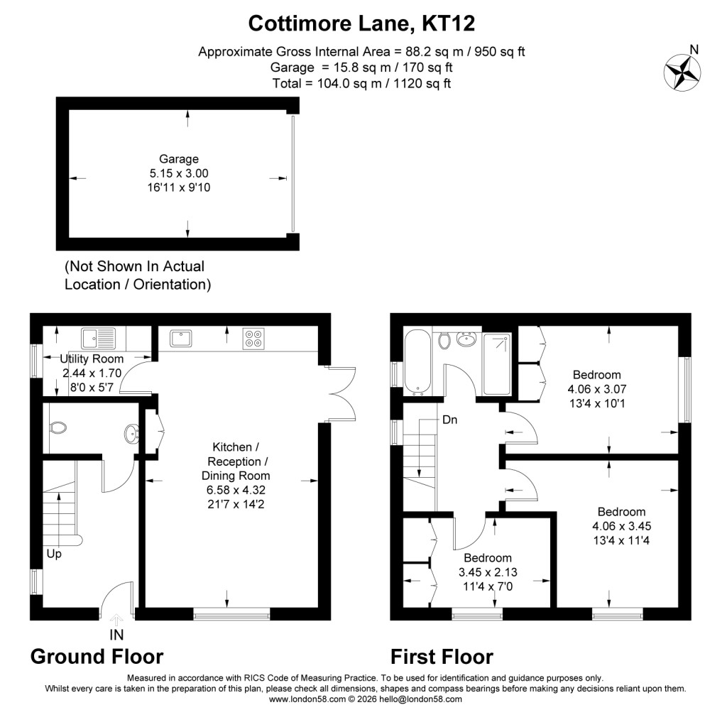 Floorplans For Cottimore Lane, Walton-On-Thames, Surrey