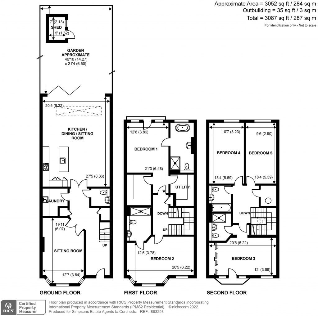 Floorplans For Oatlands Chase, Weybridge, KT13