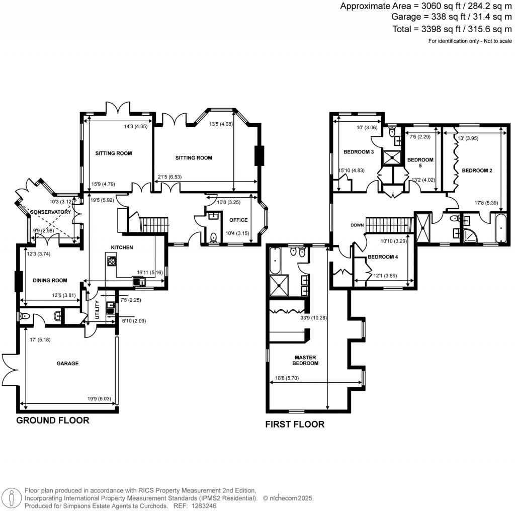 Floorplans For Courtney Place, Cobham, Surrey