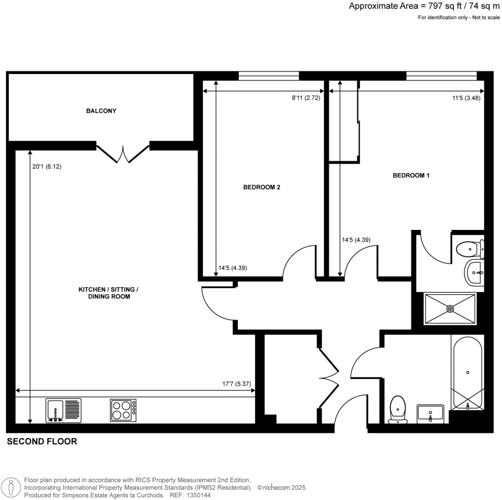 Floorplans For Leaping Birds Rise, Walton On Thames, Surrey