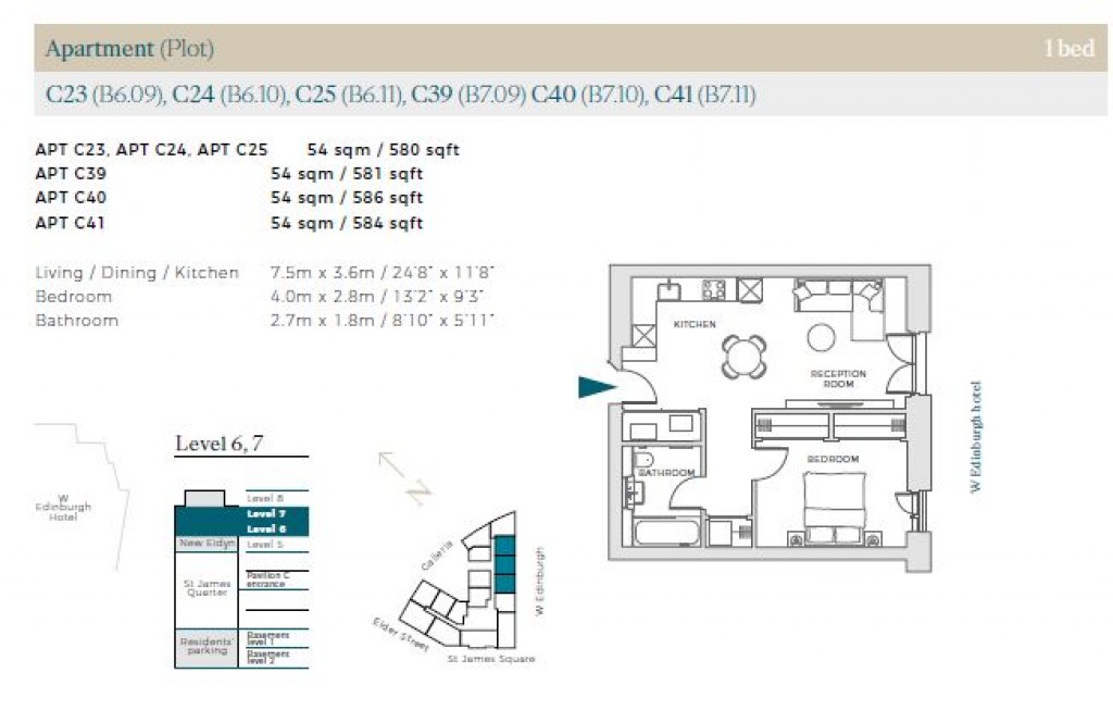 Floorplans For Pavilion C, New Eidyn, St James Quarter, Edinburgh