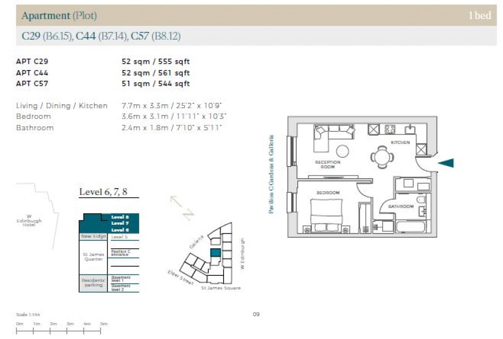Floorplans For Pavilion C, New Eidyn, St James Quarter, Edinburgh