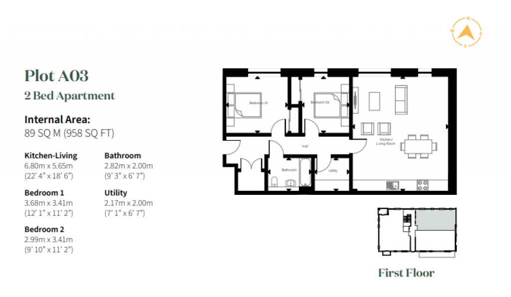Floorplans For Apt Block A, St Andrews West, St Andrews