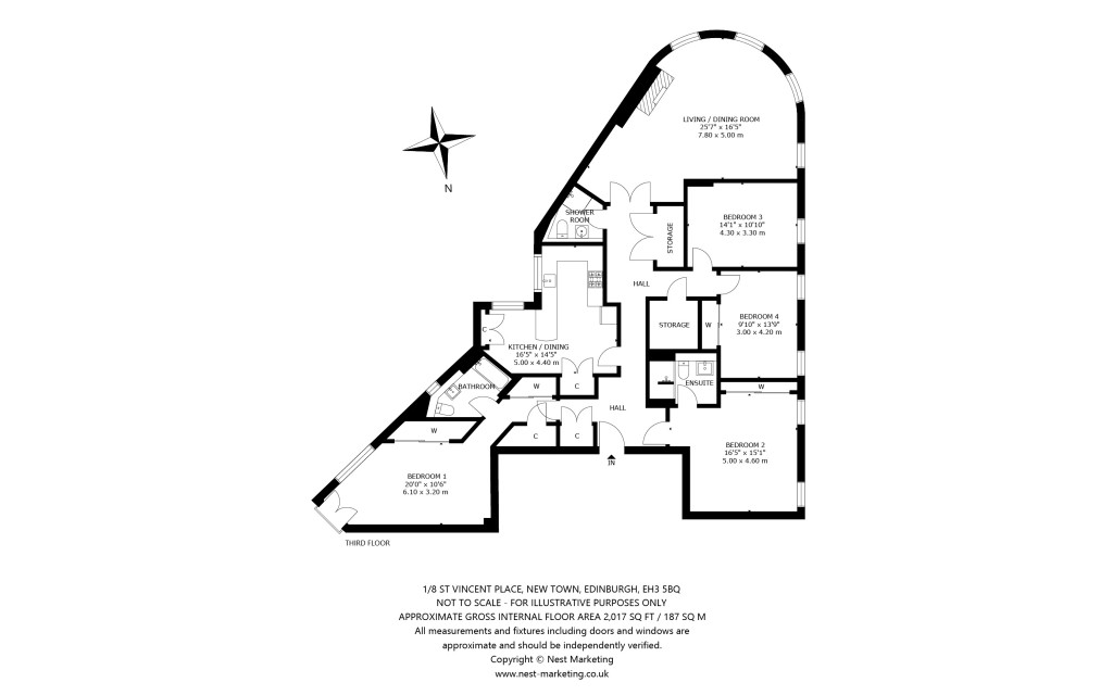 Floorplans For St Vincent Place, New Town, Edinburgh