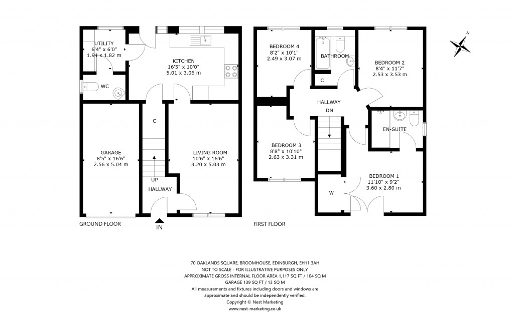 Floorplans For Oaklands Square, Broomhouse, Edinburgh