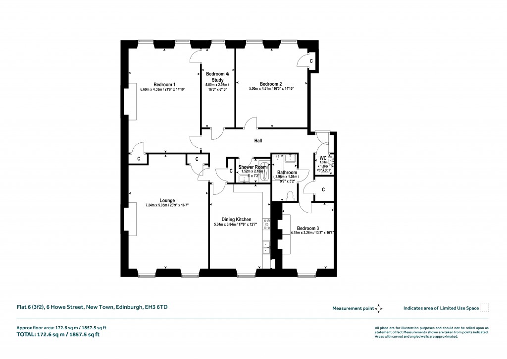 Floorplans For Howe Street, New Town, Edinburgh