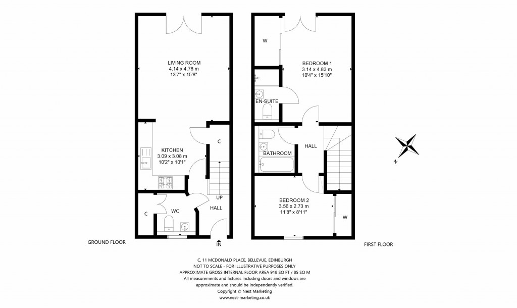 Floorplans For McDonald Place, Bellevue, Edinburgh