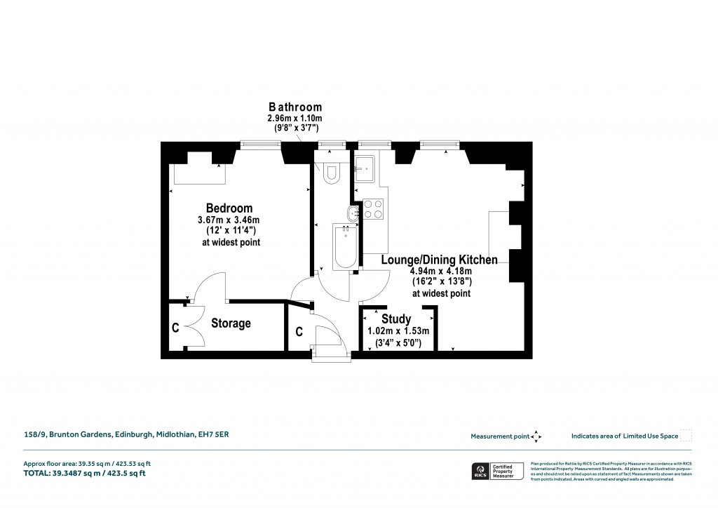 Floorplans For Brunton Gardens, Edinburgh, Midlothian