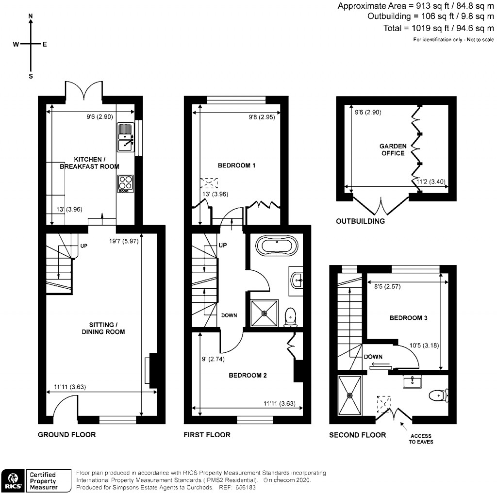 Floorplans For Queens Road, Thames Ditton, Surrey
