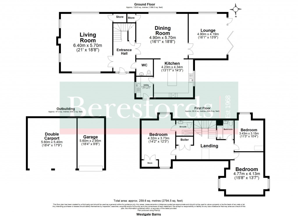 Floorplans For Stortford Road, Leaden Roding, Dunmow, Essex