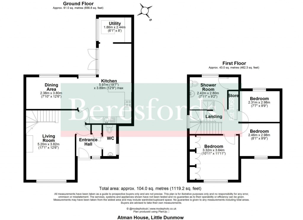 Floorplans For Little Dunmow, Dunmow, Essex