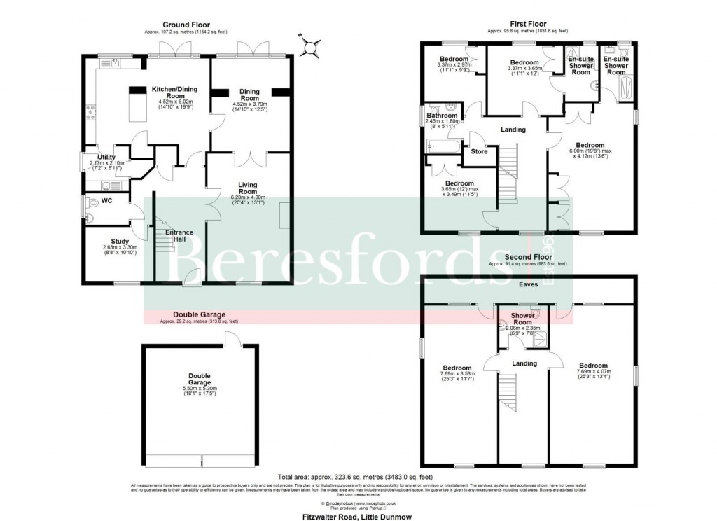 Floorplans For Flitch Green, Dunmow, Essex