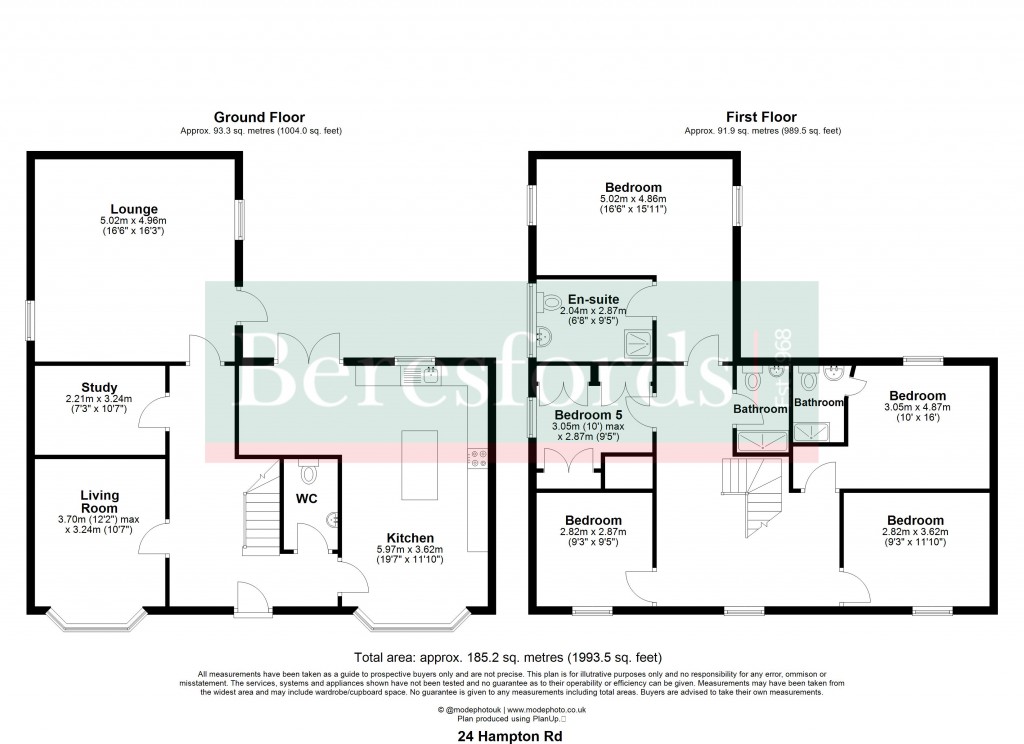 Floorplans For Little Canfield, Dunmow, Essex