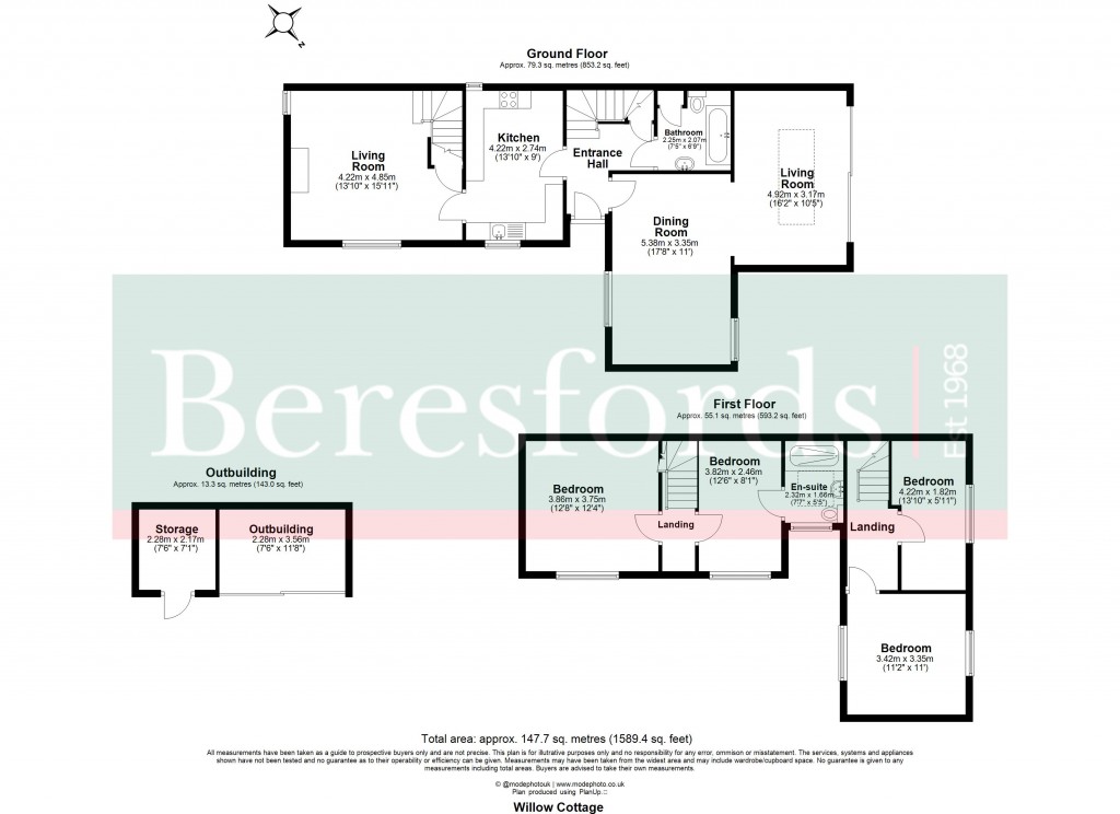 Floorplans For Good Easter, Chelmsford, Essex