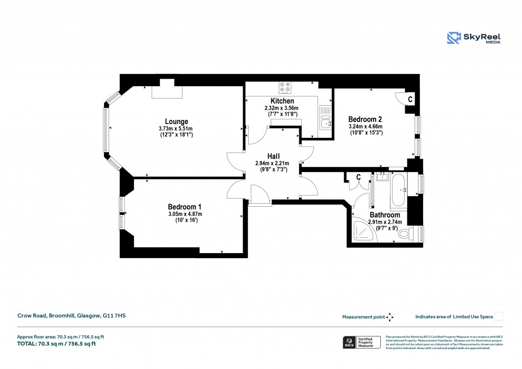 Floorplans For Crow Road, Broomhill, Glasgow