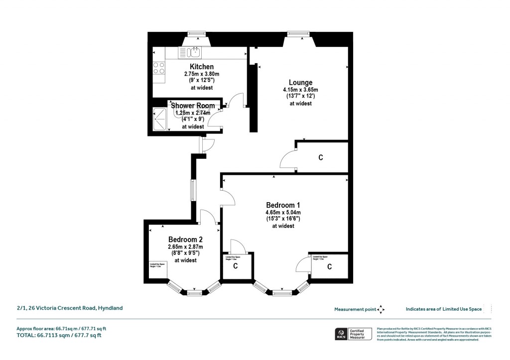 Floorplans For Floor, 2nd Floor, Dowanhill, Glasgow