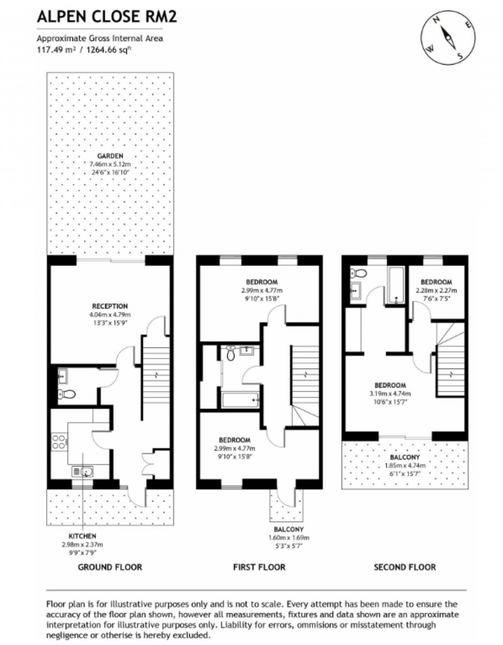 Floorplans For Alpen Close, Romford, Essex