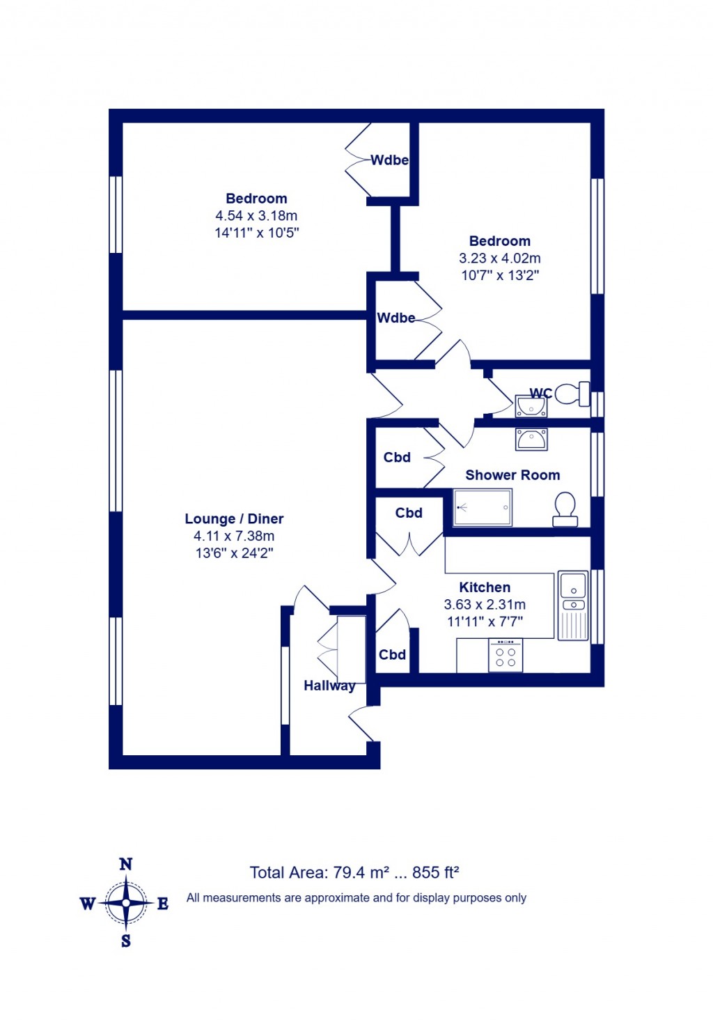 Floorplans For St Georges Close, Highcliffe, Dorset
