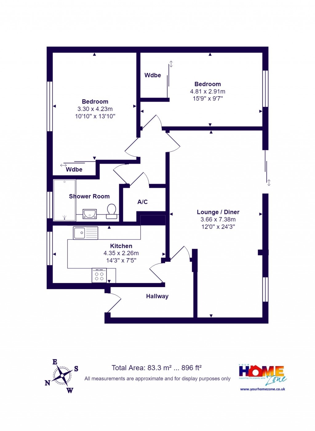 Floorplans For Highcliffe On Sea, Christchurch, Dorset