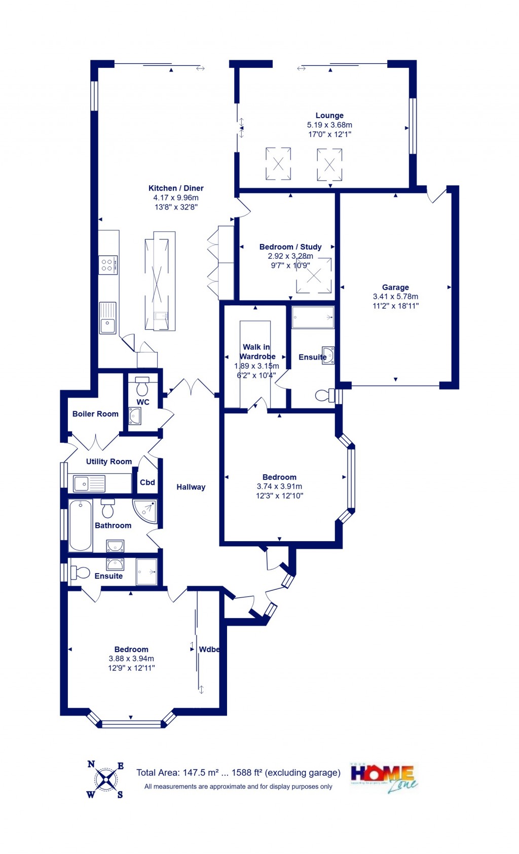 Floorplans For Friars Cliff, Christchurch, Dorset