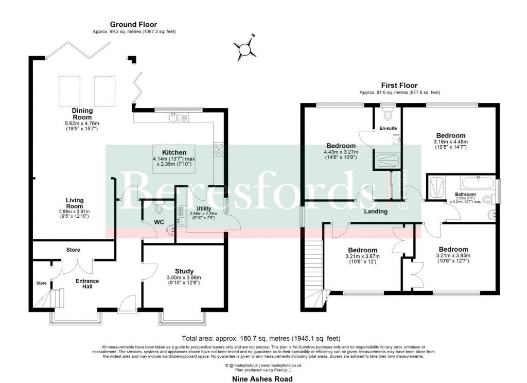 Floorplans For Nine Ashes, Ingatestone, Essex