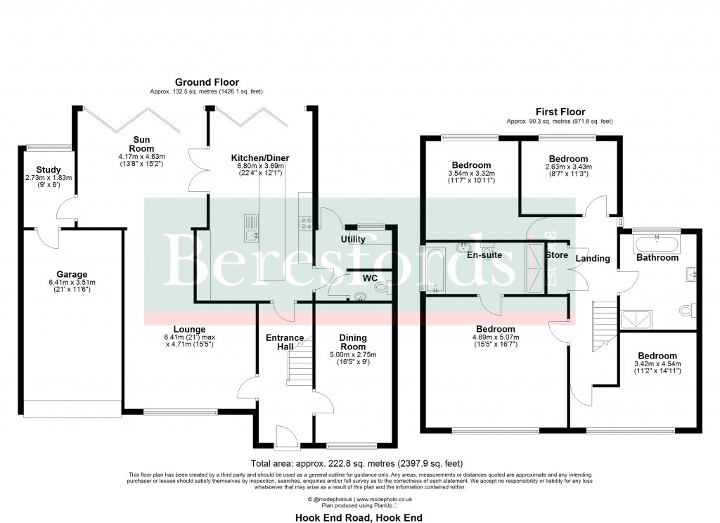 Floorplans For Hook End, Brentwood, Essex