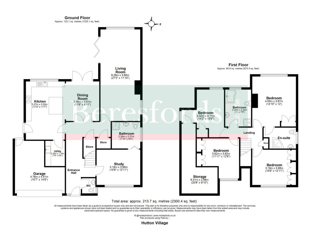 Floorplans For Hutton, Brentwood, Essex