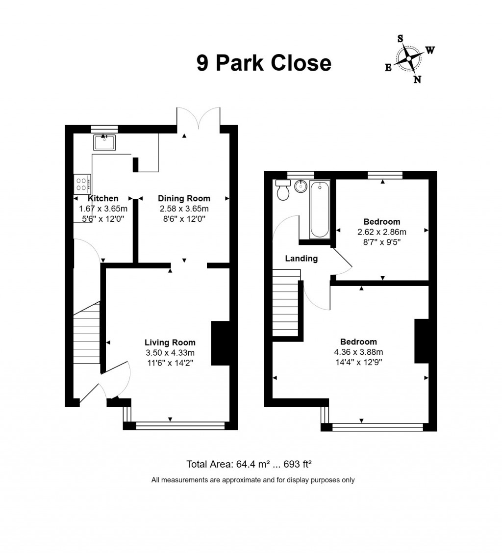 Floorplans For Park Close, Didcot, Oxfordshire, OX11