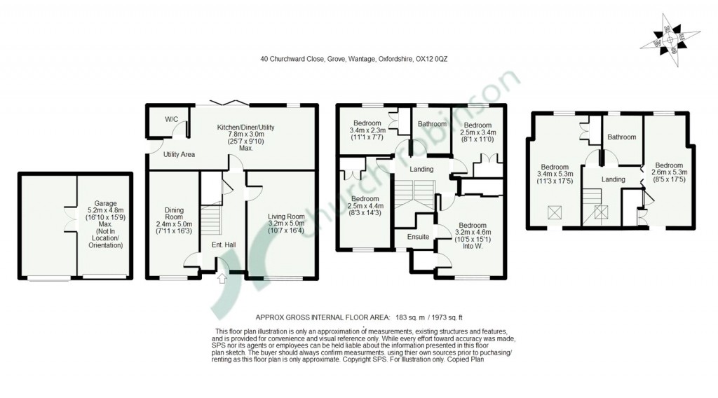 Floorplans For Churchward Close, Grove, Wantage, Oxfordshire, OX12