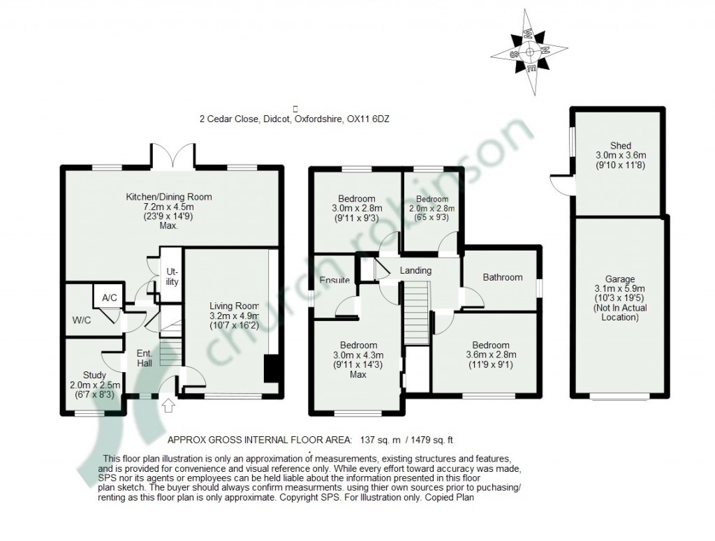 Floorplans For Cedar Close, Didcot, Oxfordshire, OX11