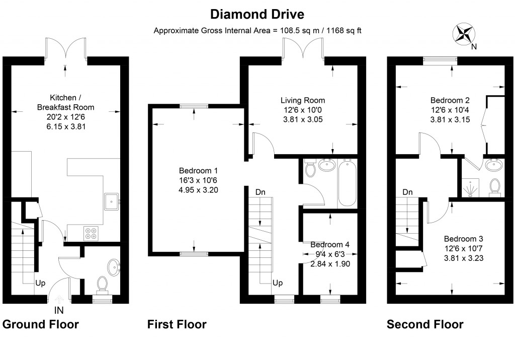 Floorplans For Diamond Drive, Didcot, Oxfordshire, OX11