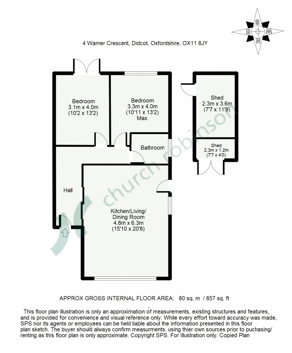 Floorplans For Warner Crescent, Didcot, Oxfordshire, OX11