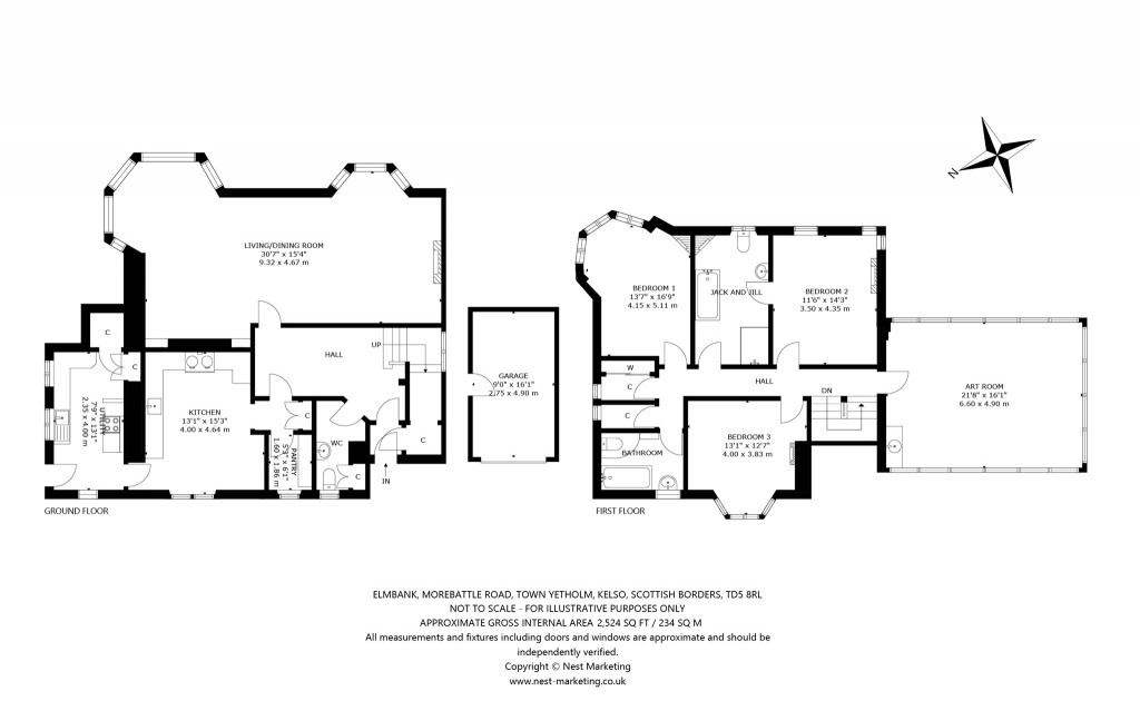 Floorplans For Town Yetholm, Kelso, Scottish Borders