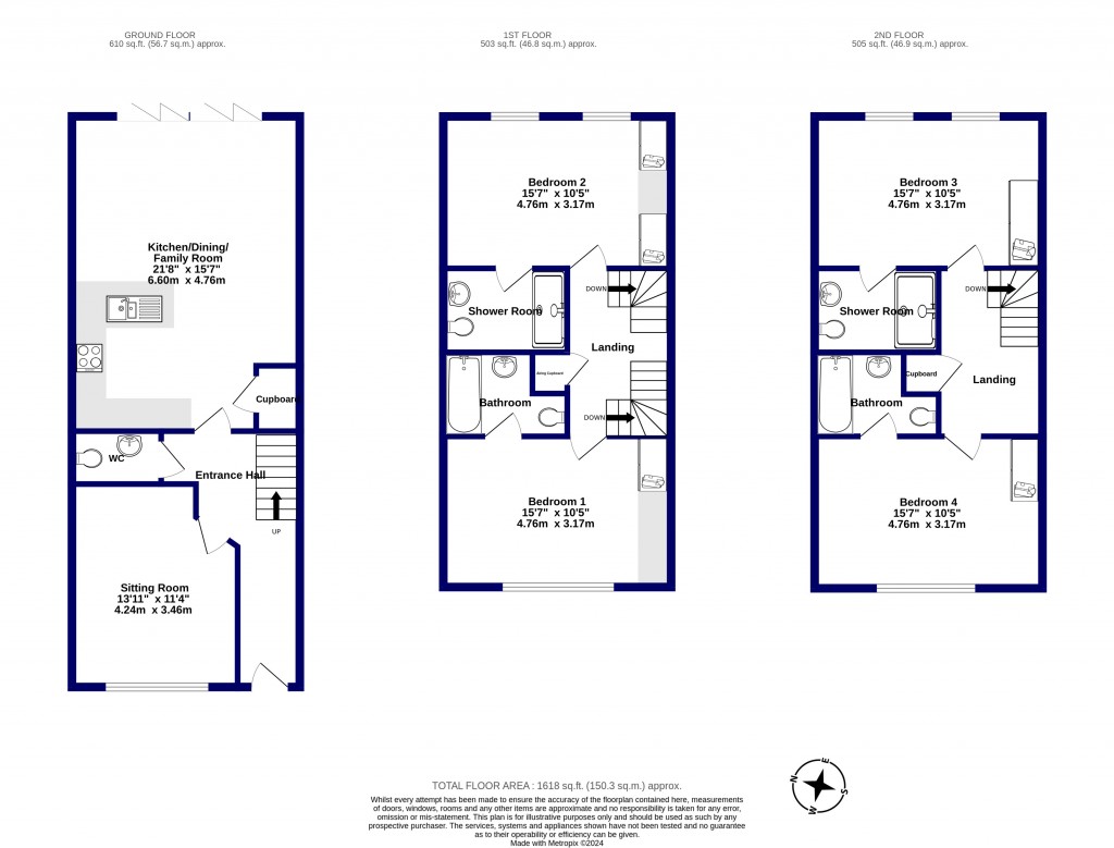Floorplans For Friars Cliff, Christchurch, Dorset