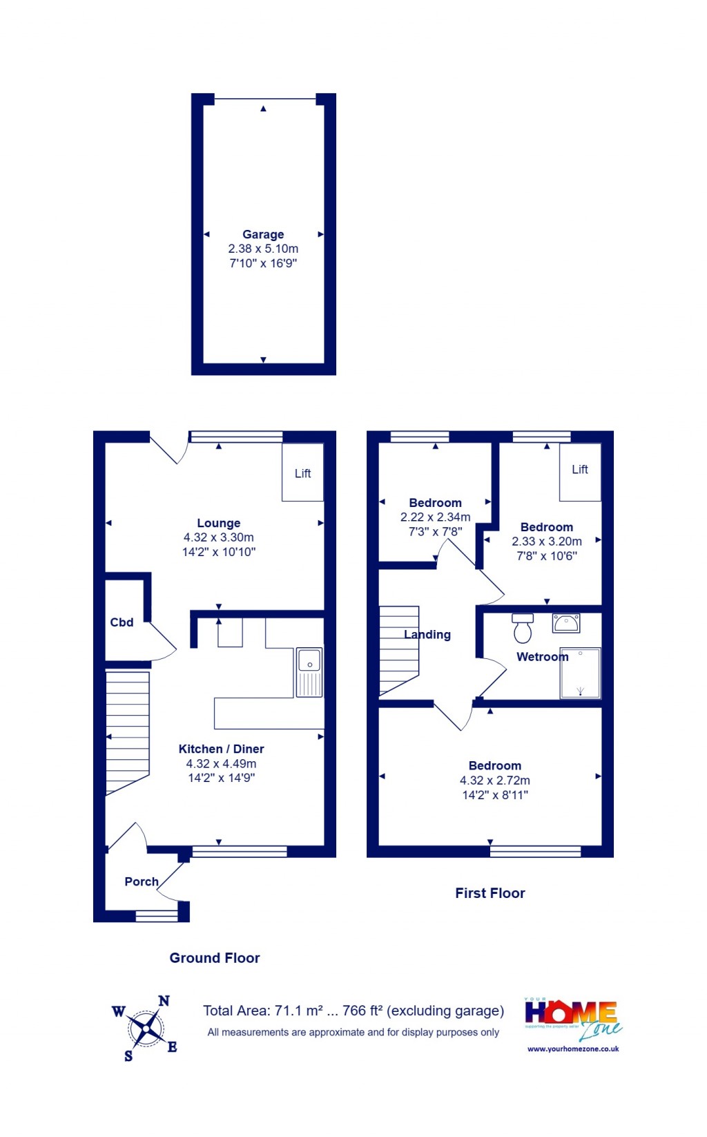 Floorplans For Burton, Christchurch, Dorset