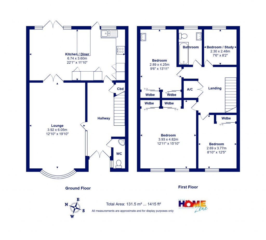 Floorplans For Stanpit, Christchurch, Dorset