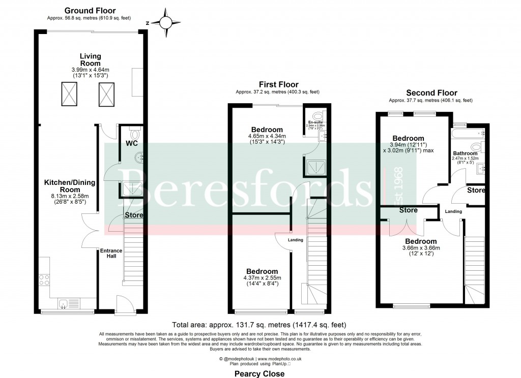 Floorplans For Pearcy Close, Romford
