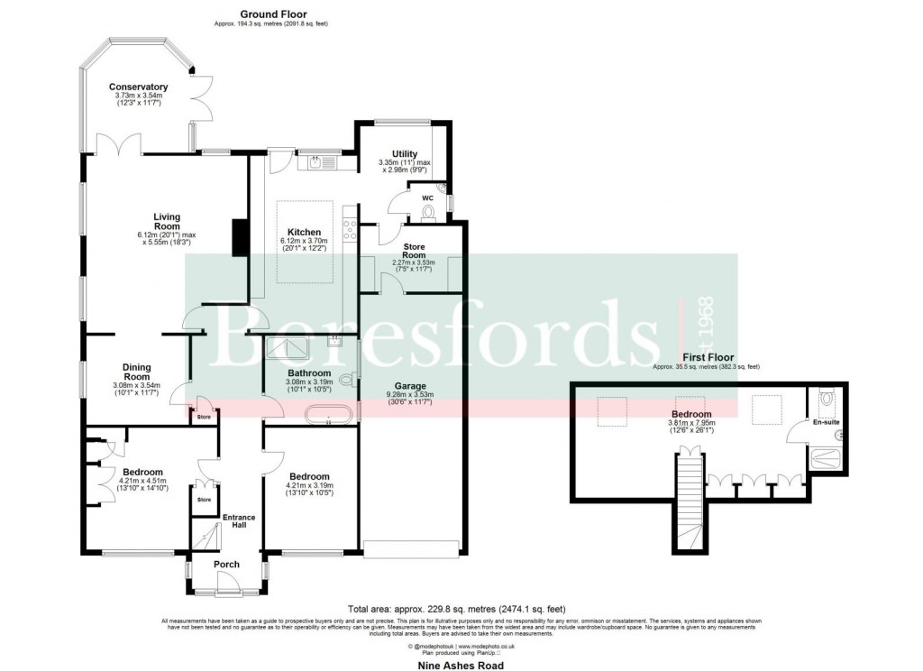 Floorplans For Nine Ashes, Ingatestone, Essex